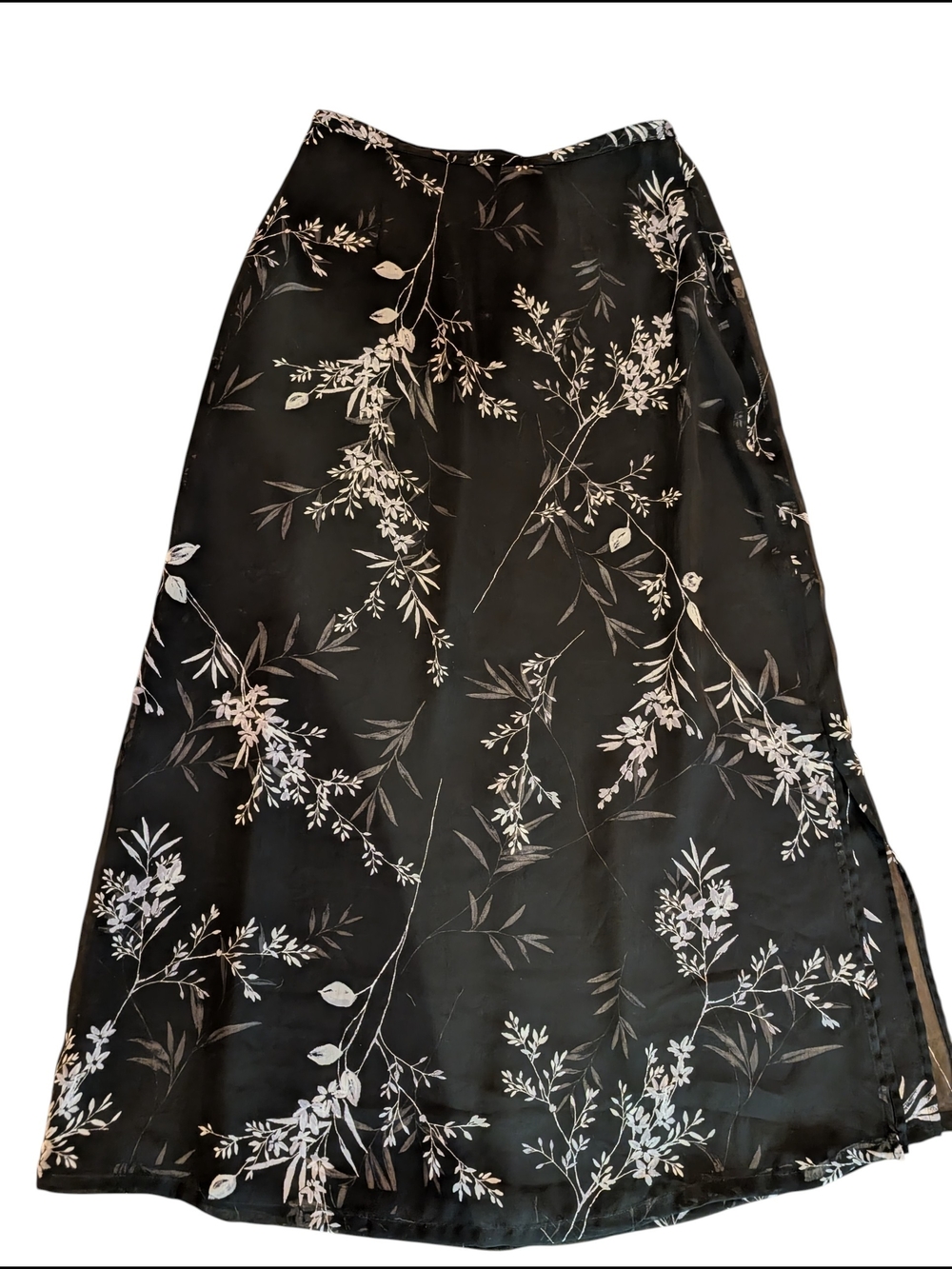Emma James Black Floral Maxi Skirt